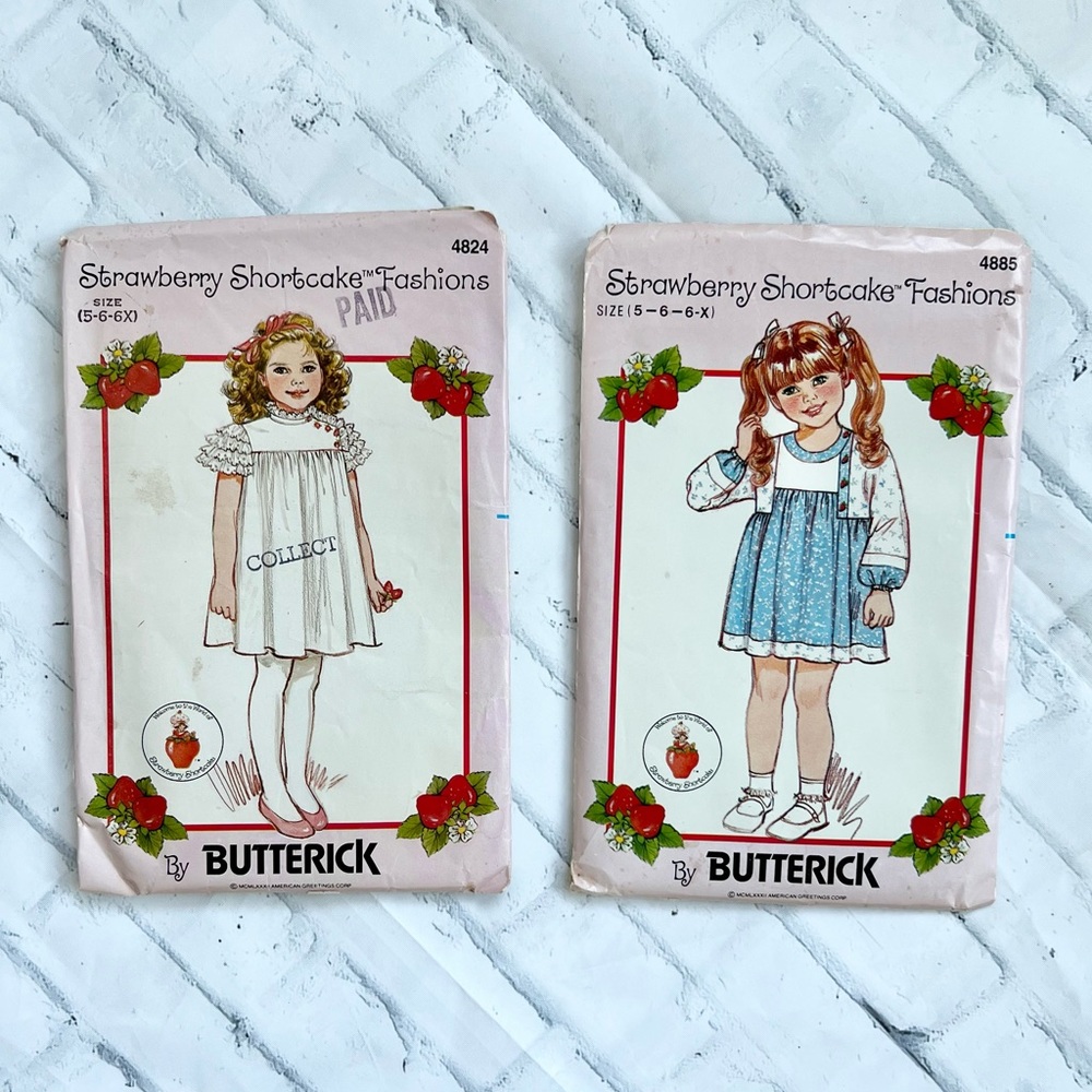 Strawberry Shortcake dress patterns by Butterick